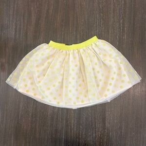 Place Girls Tulle Yellow Polka dot Skirt Small 5/6